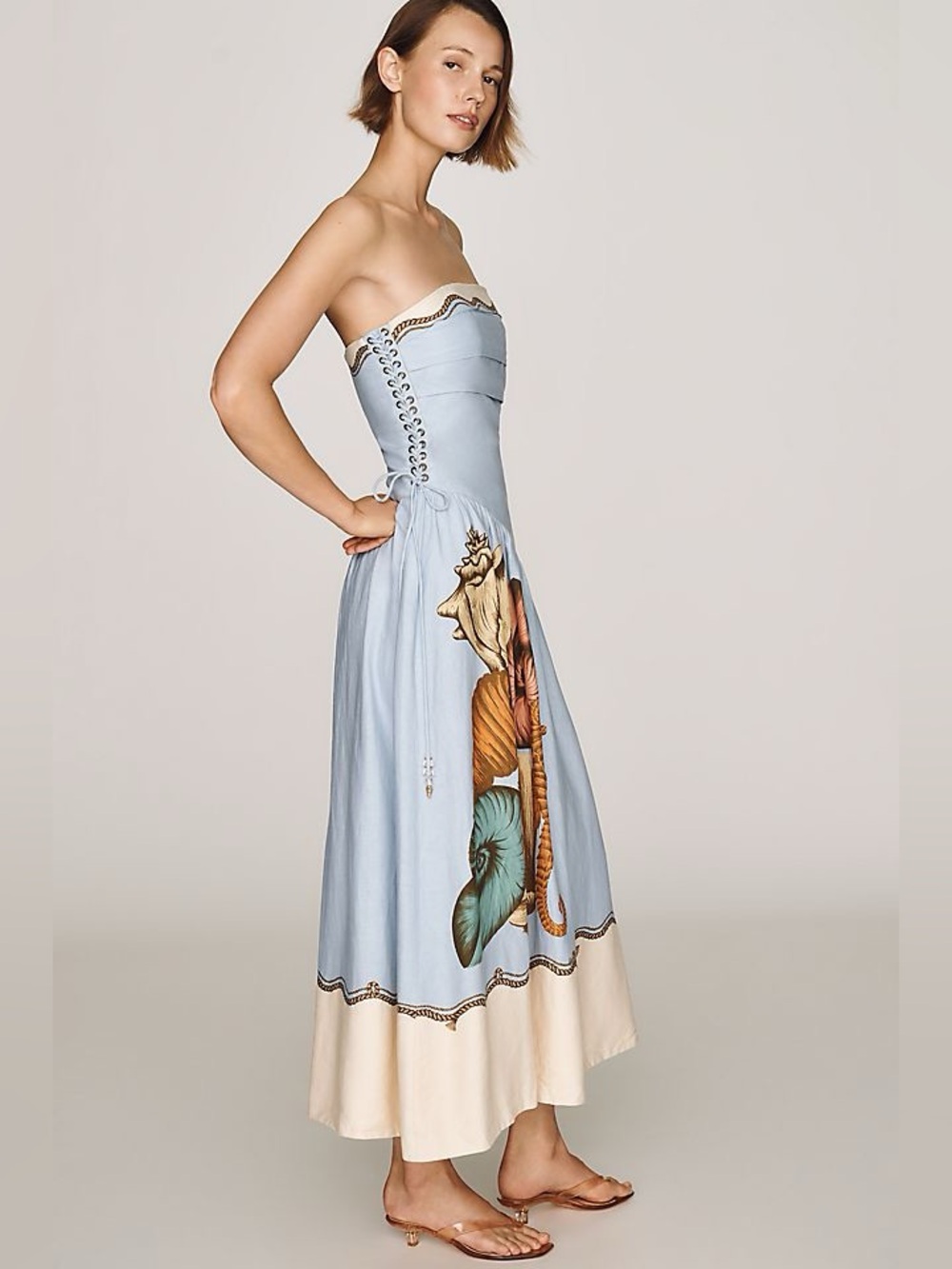 Anthropologie Farm Rio Souvenir Strapless Midi Dress Sz L NWT - Picture 3 of 9